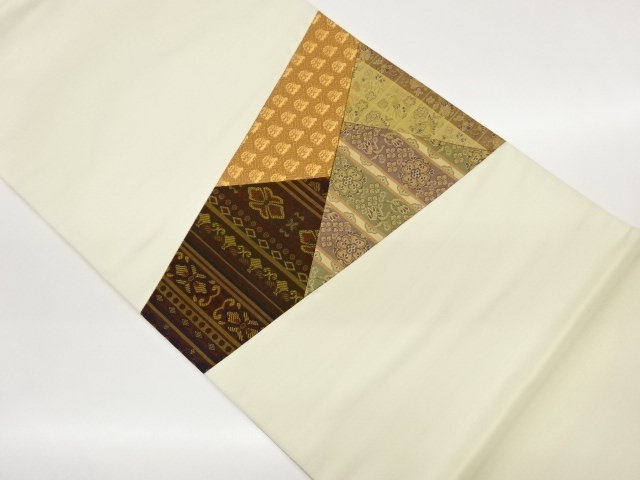 JAPANESE FUKURO OBI / WOVEN FLOWER & BIRD